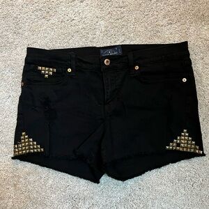 Lucky brand distressed black denim shorts